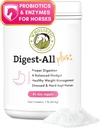 百花齐放的宠物有机物文摘 - All Plus:马的亲生药 粉 - 1 Lb - Equine 亲生药和带有消化酶的预生药 - Equine 消化剂 气体,便秘和古特健康补充剂