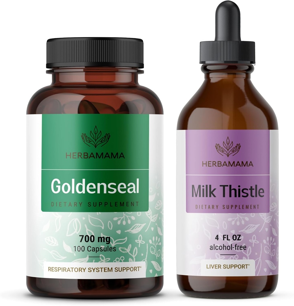 HERBAMAMA 金赛尔和牛奶 硝酸盐包 - 700毫克金赛尔根盖和牛奶 硝酸盐包 - Vegan、N-GMO、糖和无酒精 - 2包