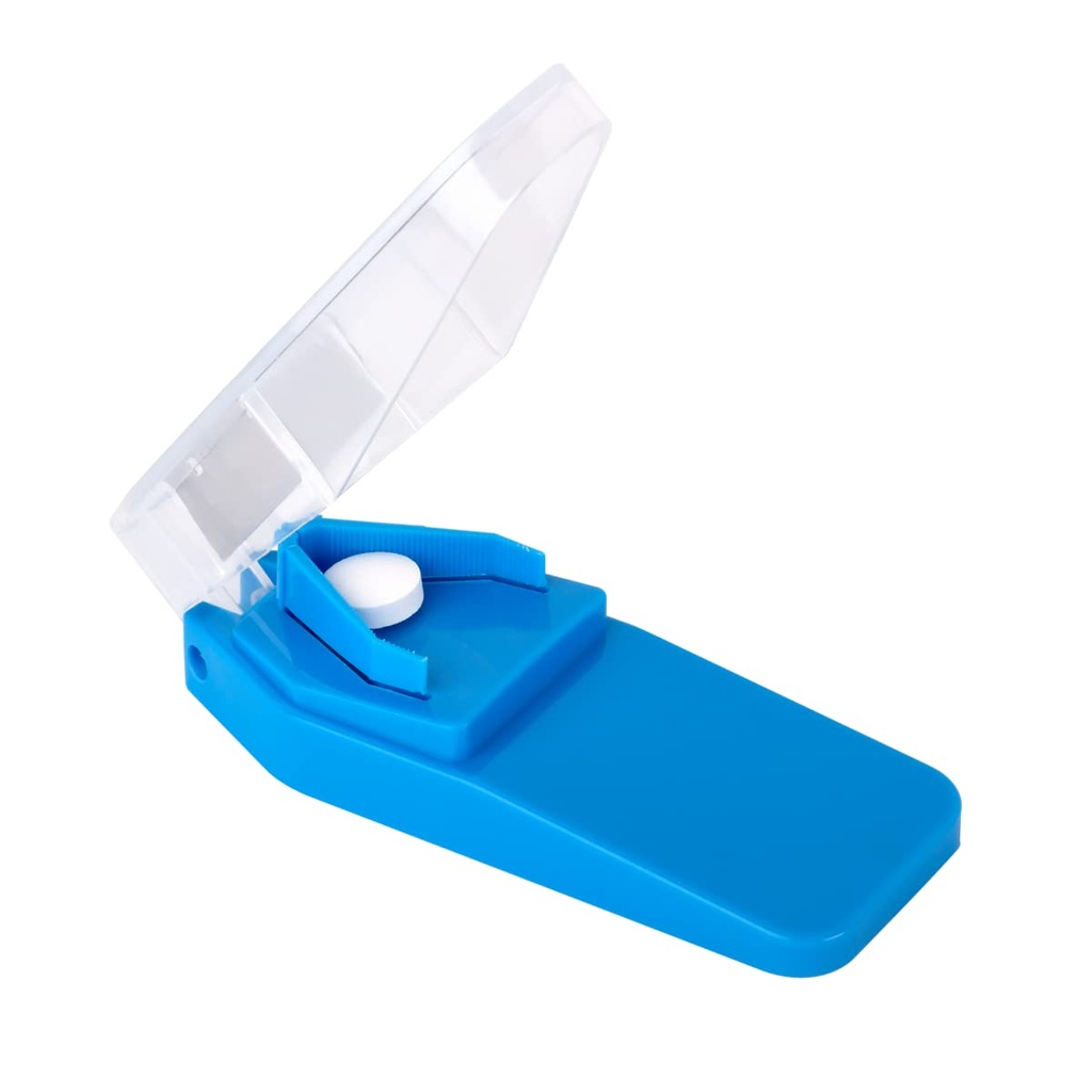 EZY DOSE Pill Cutter and Splitter, Safely Cuts Lige, Small and Tiny Pills, Vitamins, 平板药, 精确的易切, 无污的钢刀, 旅行Sized, 容易使用, 彩色 May Vary, BPA Free