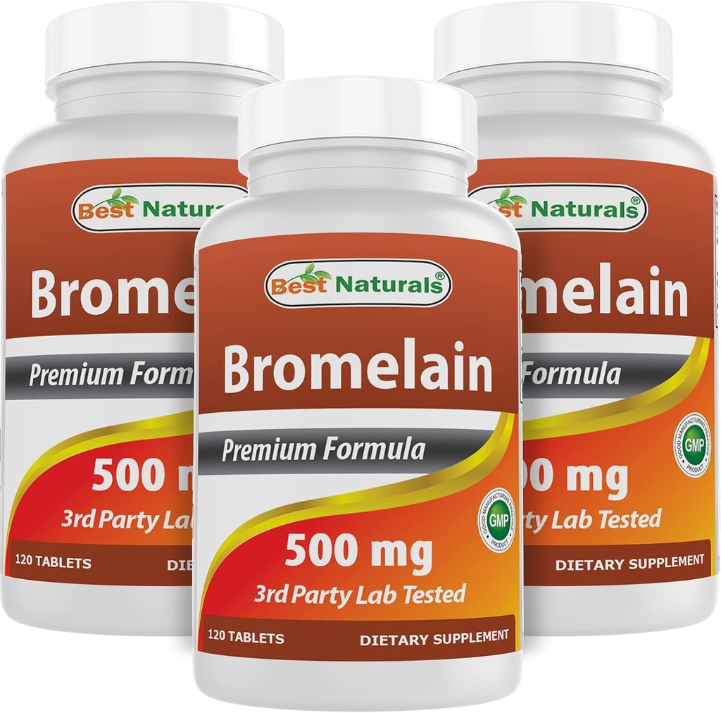 最佳自然产品 Bromelain 500mg 120 平板电脑(120 个计数( 3 包))