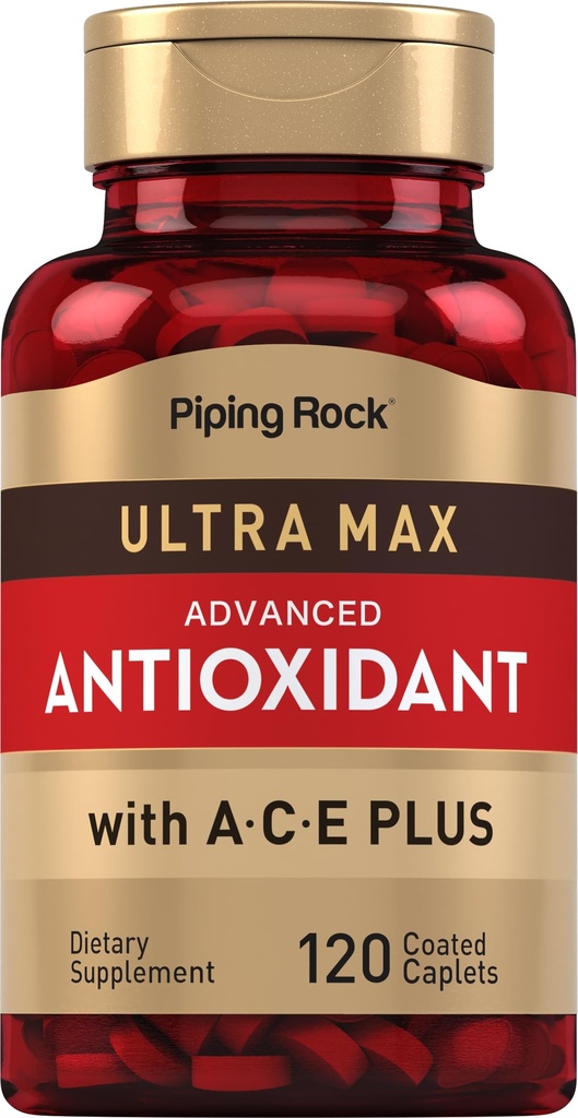 Piping Rock Antioxidant Supplements 120 Caplets | Advanced Formula for Men and Women | with Vitamin A, C, E | Ultra Max Complex | Non-GMO, Gluten Free