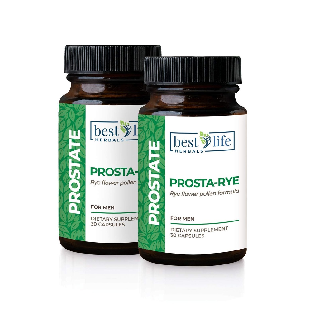 Best Life Herbals Prosta-Rye - 对经历大前列腺,频繁尿液,过度活性斑点的男性的天然前列腺补充物 - 2瓶,60瓶