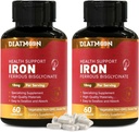 2 Pack Iron Supplement – 成人高度可吸收性铁比斯格解析卡普尔,120天供应,维干,非GMO,无胶质,支持能源与整体福祉
