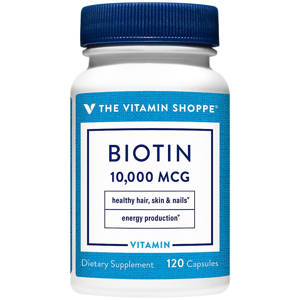 维生素店生物素1000MCG、营养代谢支持健康活力发、健康皮肤和坚固钉、能源生产(120卡普尔)