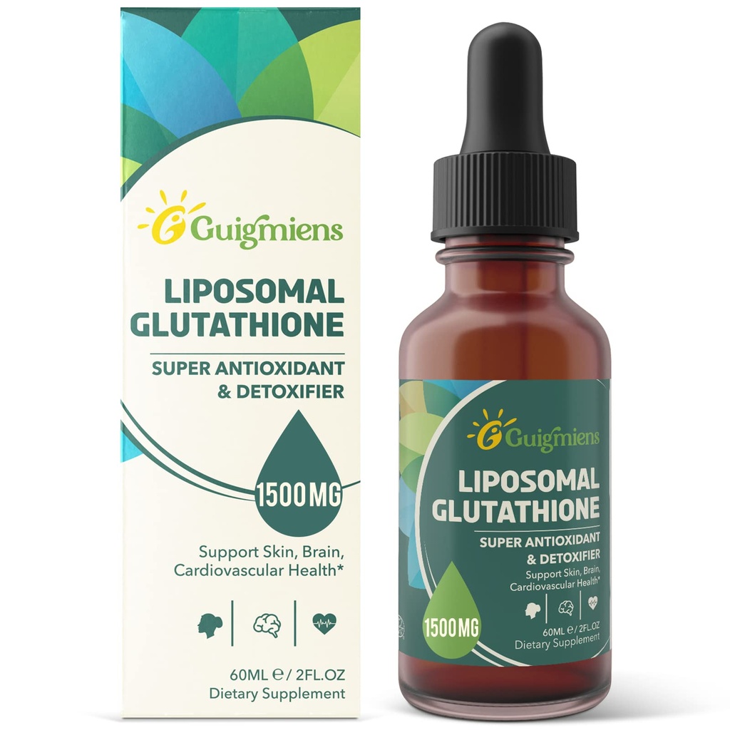 Liposomal Glutathione 1500 MG, 高级吸收,液态Glutathione 补充剂,强抗氧化剂,Liver Detox, Immune 增强剂,无豆,非GMO, Vegan & Gluten Free, 2.02 f.oz