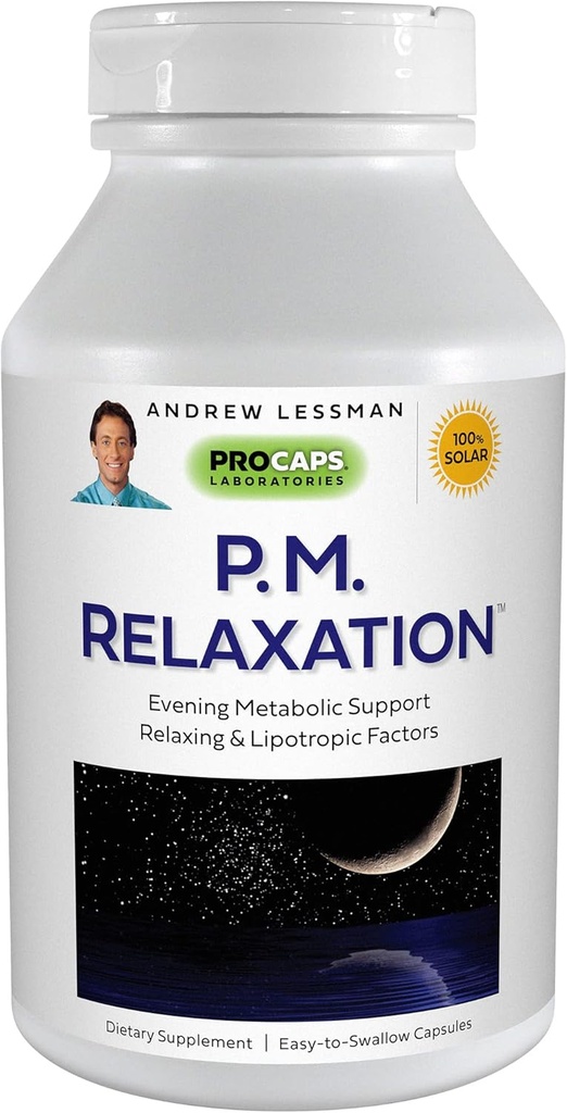 Andrew Lessman P.M. Relaxation - 180 Capsules - 自然支持与梅拉托宁,瓦莱里安,Passionflower,Hops,Chamomile一起静眠. 无晨食小吃小吃