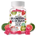 Magnesium Glycinate Gummies 2500mg - Sugar Free Magnesium Potassium Supplement with Vitamin D, B6, CoQ10 for Calm Mood & Sleep Support - 90 Watermelon Gummies