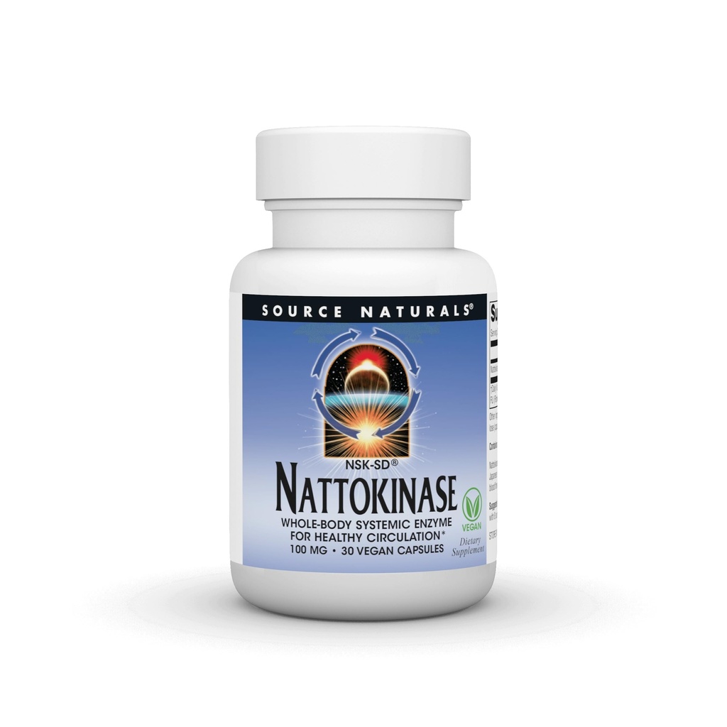 资料来源:Naturals NSK-SD Nattokinase,全体循环酶促进健康循环*,100mg,30 Vegan Capsules