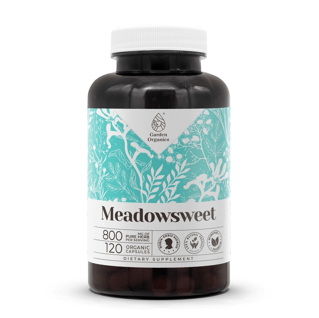 Meadowsweet 120 Capsules 高概率 Capsules , 草药膳食补充剂 |用蔬菜 Capsules和USDA 有机 Meadowsweet (Filipdula ulmaria) 干草(120 Capsules)
