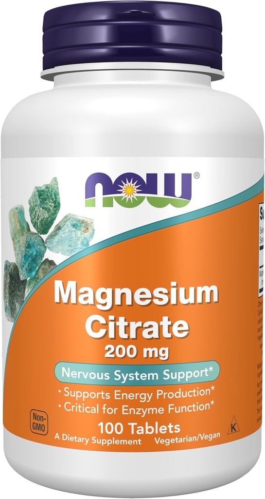 Now Foods Assupports, 甘氨酸镁 200 mg, Enzyme 函数 *, 神经系统支持 *, 100 片