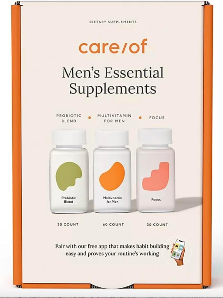 护理/男子基本补充3 Pack、多维他明、Probiotic和Focus(90吨)
