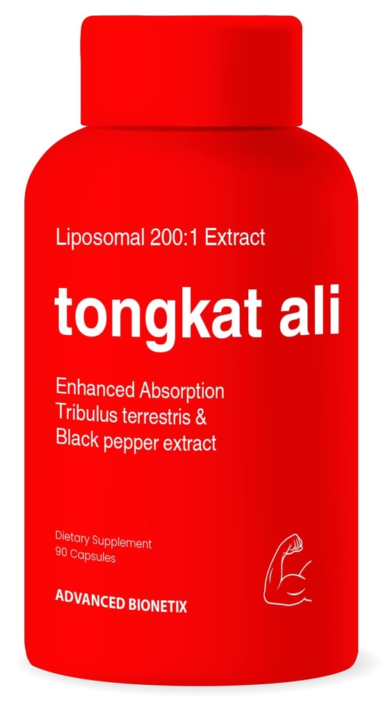 Liposomal Longjack Tongkat Ali 提取 Capsules 200x 强度 ~ 200 000 mg → 强度、驱动力、性能和肌肉质量