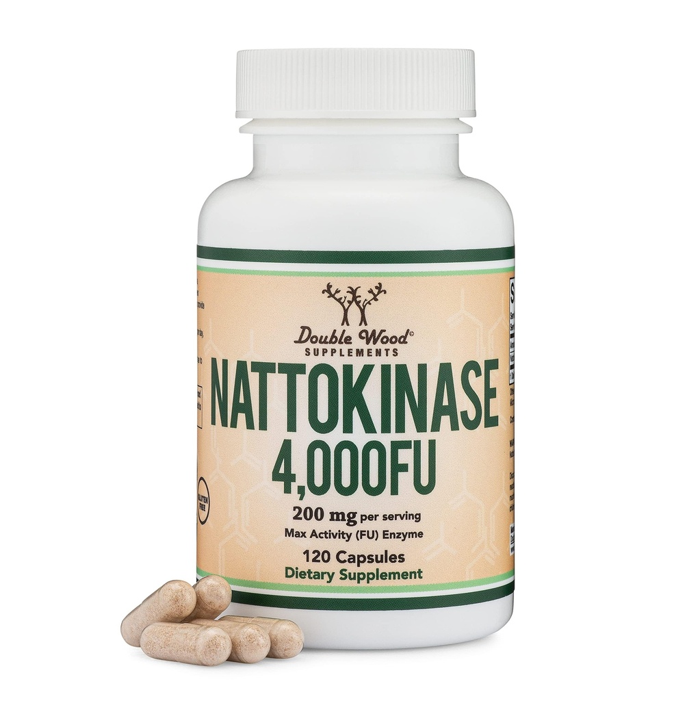 Nattokinase 补充 4,000 FU 服务,120 Capsules(来自日本的Natto) 双木为心血管和循环支持的系统酶