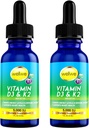 2瓶液体维生素D3 K2 与MCT Oil-Vegan液体维生素D补充剂合二为一,Abost Energy Levels, Mood and Immune System, Unflavored, No Odor, Gluten-Free, Non-GMO, 2 Fl Oz