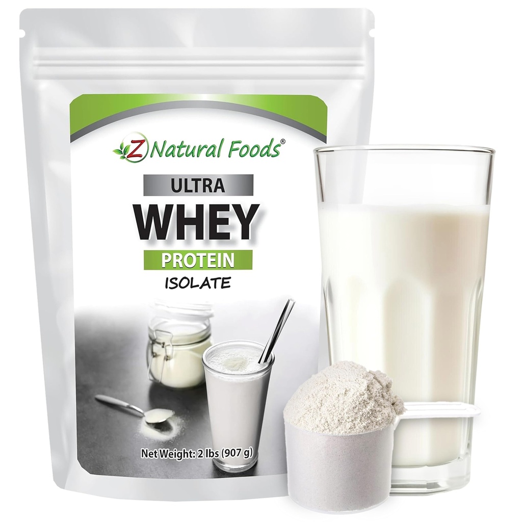 Z 天然食品 Ultra Whey 蛋白质隔离粉 - 纯,无味,无甜的Whey 蛋白质粉 - 氟化 与身体健康、运动营养、免疫支持等重要蛋白隔离,2磅