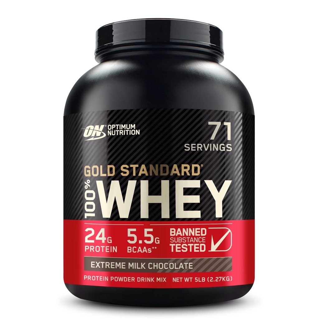 最佳营养金标准 100% Whey蛋白粉 极品牛奶巧克力 5英镑(包装 May Vary)