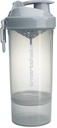 Smartshake O2GO One 塑料蛋白质摇摆瓶800 ml → 27 oz - 防滑螺丝上 Lid - BPA Free - Unisex - 雾灰色