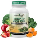 MoxyVites Vitamin B 综合体 - B 维生素全食补充剂,B12 Methycobalamin, B1, B2, B3, B5, B6, B7, B9 - 压力,能量和免疫支持, Vegan, 120 Capsules