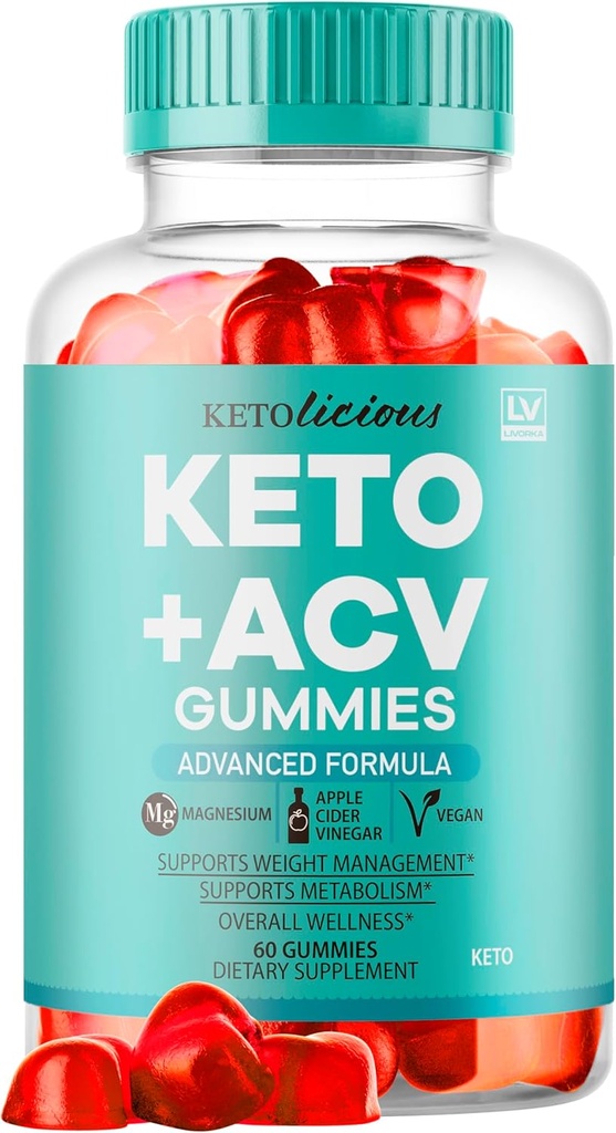 Ketolicious Keto ACV Gummys, Ketolicious Gummys 高级公式 1050MG, All Natural Premium Plus Apple 苹果苹果苹果 葡萄酒 Gummy 最大力量 Gomitas 评论, 60 Gummys 为期1个月