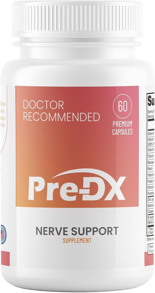 DX Nerve支持前补充 - 高级L- Methylfolate 多维他命w/维生素B-Complex & More for 抗药性增强 - 第三方测试L-甲基folate 补充 - 60 capsules