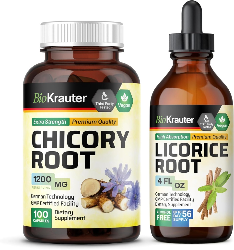 BIO KRAUTER Chicory Root 100 Capsules & Licorice Root Tincture 4 Fl. Oz. (原始内容存档于2018-09-27).
