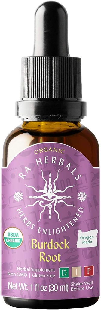 Ra Herbals 有机Burdock 根液体提取 - 解毒支持 - 1 fl oz