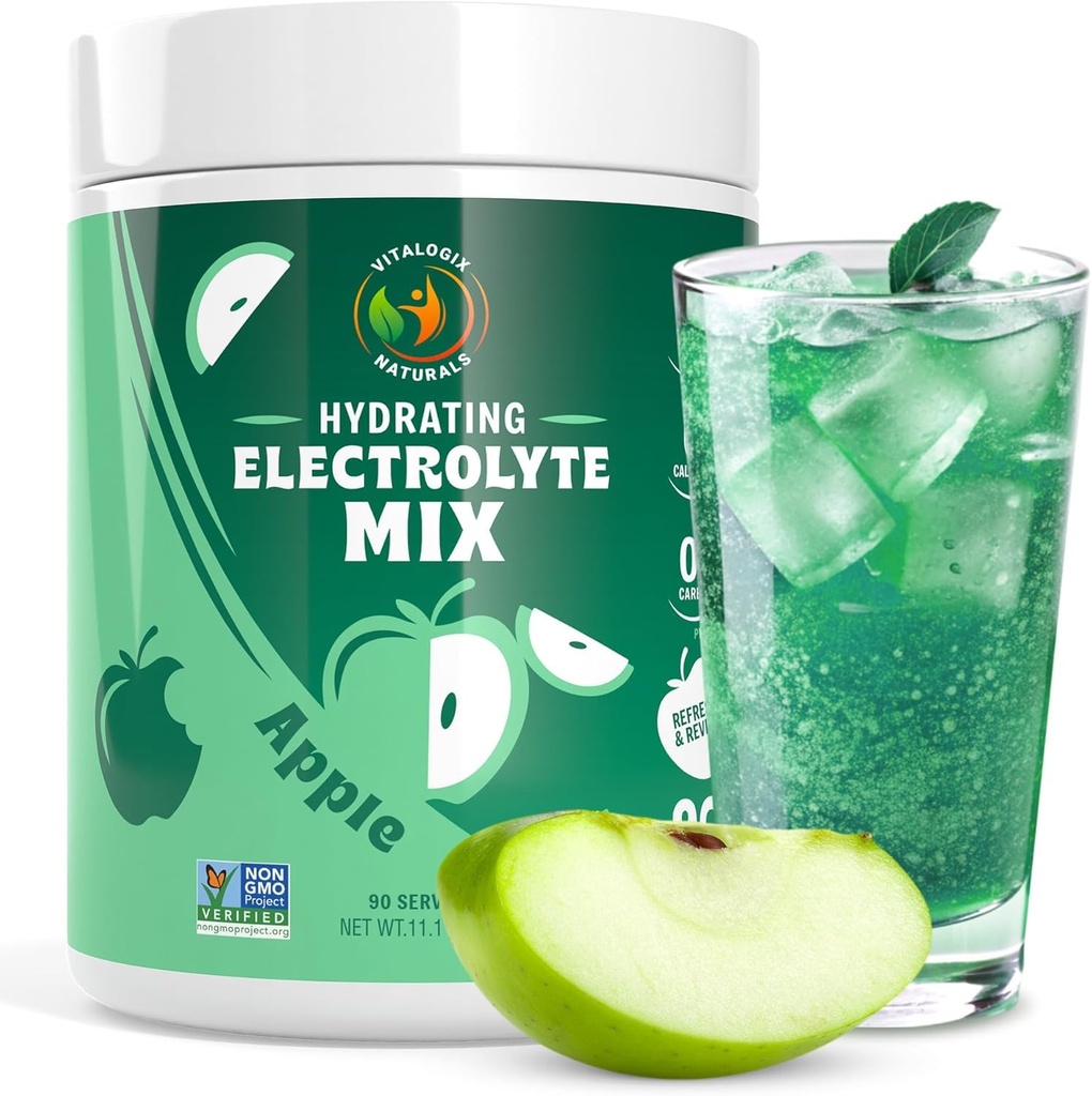 Electrolyte Powder – 零糖冷冻苹果水利混合 ~ 90 services → Keto, Vegan, Gluten-Free → Muscle Recovery, Energy & Cramp Supports → 女性,奔跑者,运动员