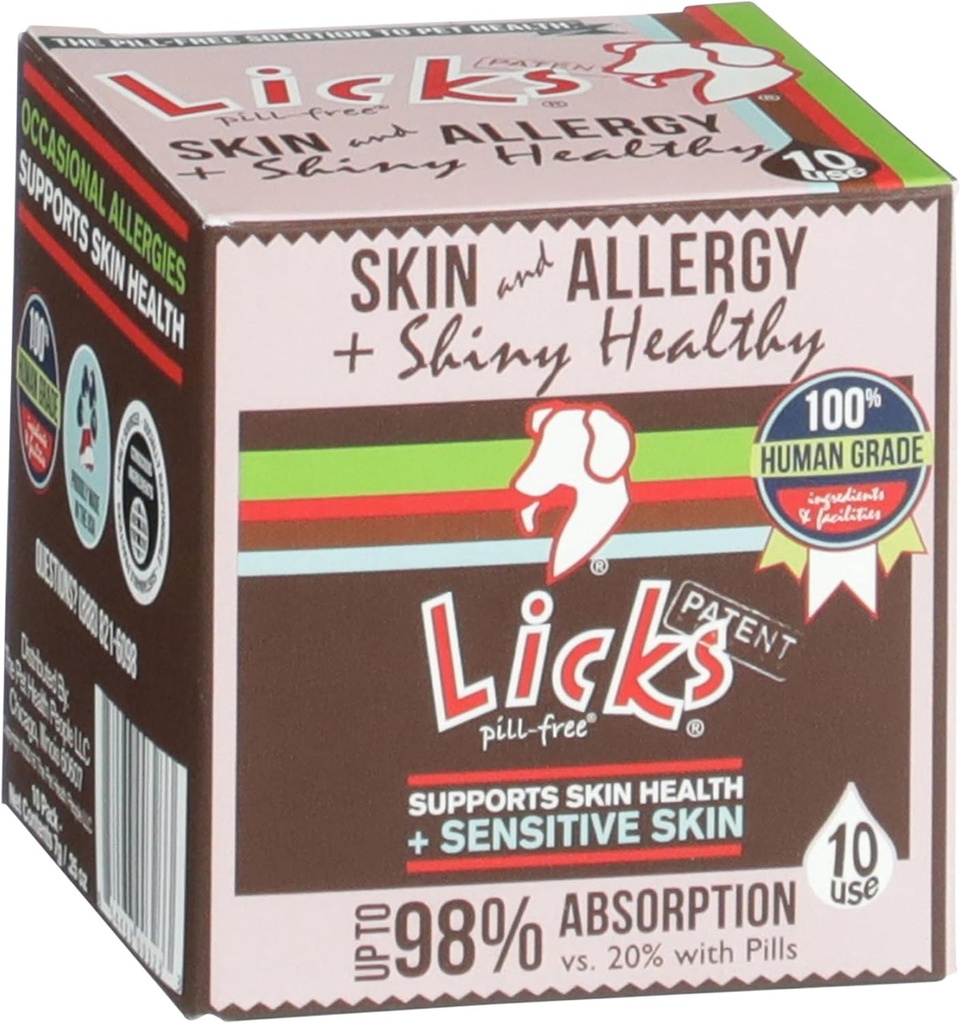 Licks - 皮肤和对狗过敏 - LiquiPaks - 10 使用