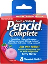 Pepcid 完全酸还原剂+酸性还原剂,10mg Famotidine,800mg碳酸钙和165mg 氢氧化镁 每心脏灼伤药片, Antacid Chews, Berry, 8 cm