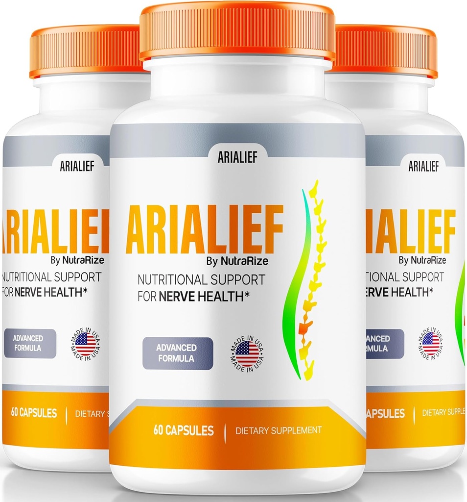 (3包) Arialief Capsules, Nerve 健康的官方营养支持,所有天然 Arialief 健康神经维生素, Arialief Pills Premium, Aria LIEF Pastillas Review (180 Capsules)