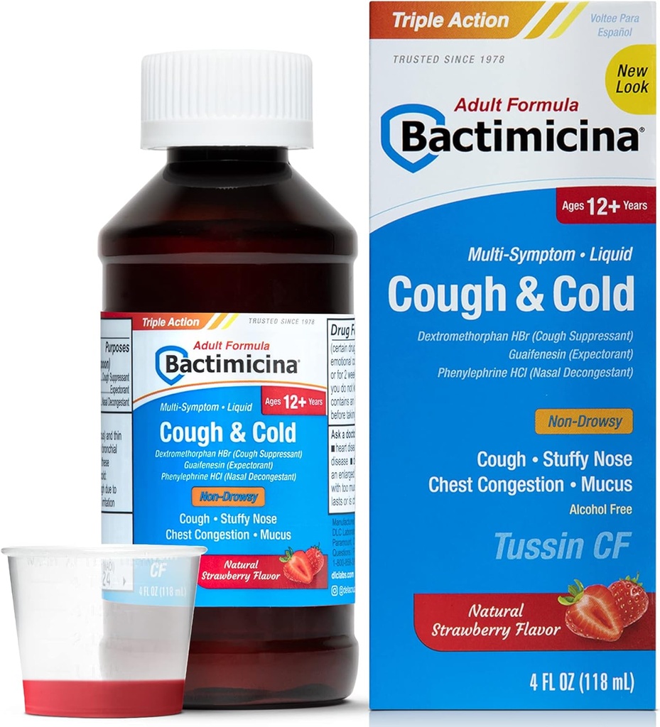 Bactimicina 咳嗽和冷液 -- -- 预测剂和十进制剂 -- -- 18岁和上 -- -- 4 Fl OZ