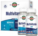 KAL Multivitamin AM/PM, 2-in-1 女性和男性多种维他命补充品, Turmeric, Tart Cherry, Organic Matcha and Spiruina for Imune, and Cellulular Support, Gluten Free, 30 services, 120 片