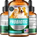狗,猫的Premium Probiotics - 消化酶和Prebiotics 补充 - 帮助重新发现腹泻,呕吐,倒胃,气体,便秘和坏呼吸 - 支持消化系统 - 2 Fl Oz