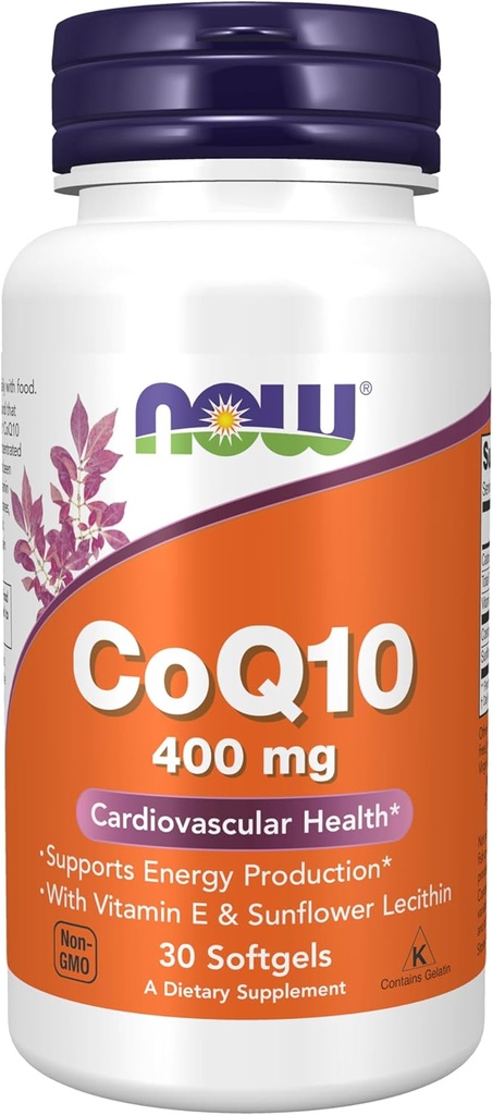 NNOS 食品补充品,CoQ10 400 mg,药品级,发酵产生的全转形式,30软胶