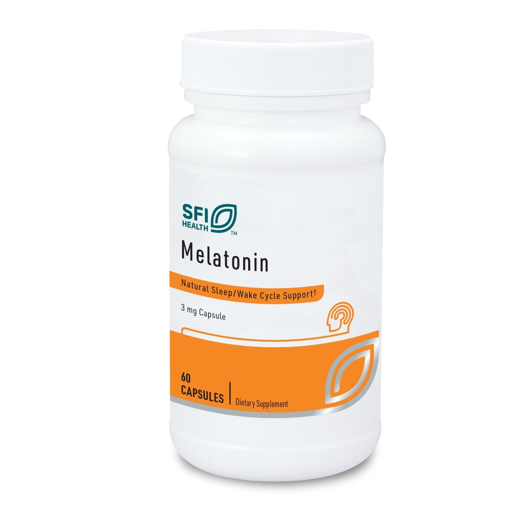 Klaire Labs SFI Health Melatonin 3 Miletgrams - 男女睡眠支助(60个蔬菜卡普尔)