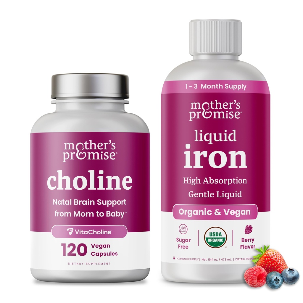 母亲承诺的液态铁和Choline Capsules包