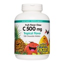 自然因素,儿童可嚼维生素C 500毫克,支持免疫健康,骨头,牙齿和胶类,热带,180个计数(一包)