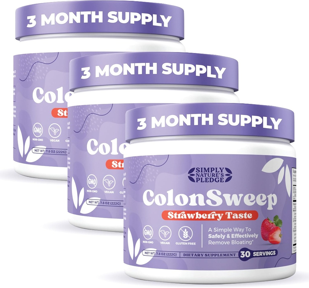ColonSweep - 草莓火药 Psyllium Husk Power Colon Cleanser,7.8 oz. Fiber Supposed for Gut Health - Cleanse for Bloating Relief & Detox - 30 services (Pack of 3) (原始内容存档于2017年).