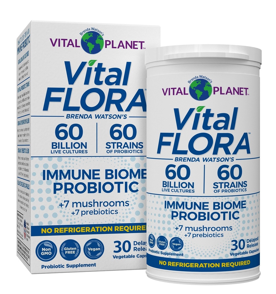 生命星球 - 生命植物免疫支持 Probiotic,60亿 CPU,60 千变万化的草原,7 有机蘑菇补充剂 与预生素的融合 大陆架稳定消化 健康 Probiotics 30 Capsules