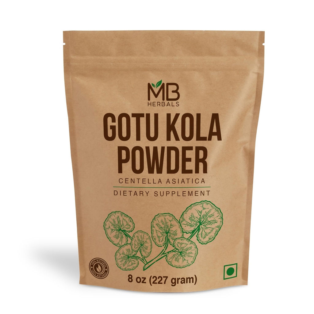 MB 草药 Gotu Kola 粉末 8 oz(0.5磅/227格拉姆) | Centella Asiatica