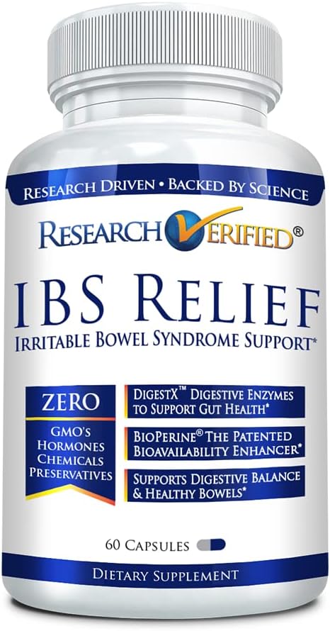 研究 验证 IBS Relief - 天然消化酶, BioPerine - 60 Capsules - pack of 1