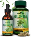 KIKI Green Mullein Capsules & Liquid Drops Bundle - Mullein 叶片提取补充,90 Capsules + 2 fl oz - 用于呼吸和豁免支持,更好的肺功能,肺清洁和救济