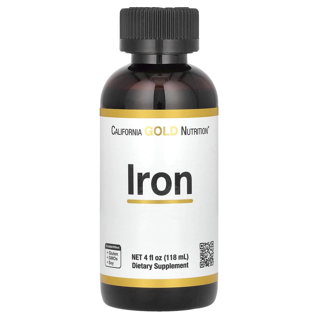 加利福尼亚金营养铁,作为Ferrous Bisglycinate Chelate和黄码头根,4 fl oz(118毫升)