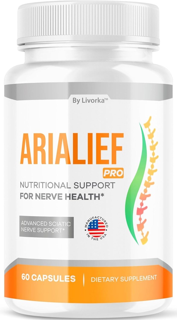 LIVORKA Arialief Pro Capsules for Sciatica, Arialeaf Nutritional Support for Nerve Health, Arialeaf Prime Palm Sciatica, Aria Leaf Primepalm Aria LIEF Vitamin, 1 Month
