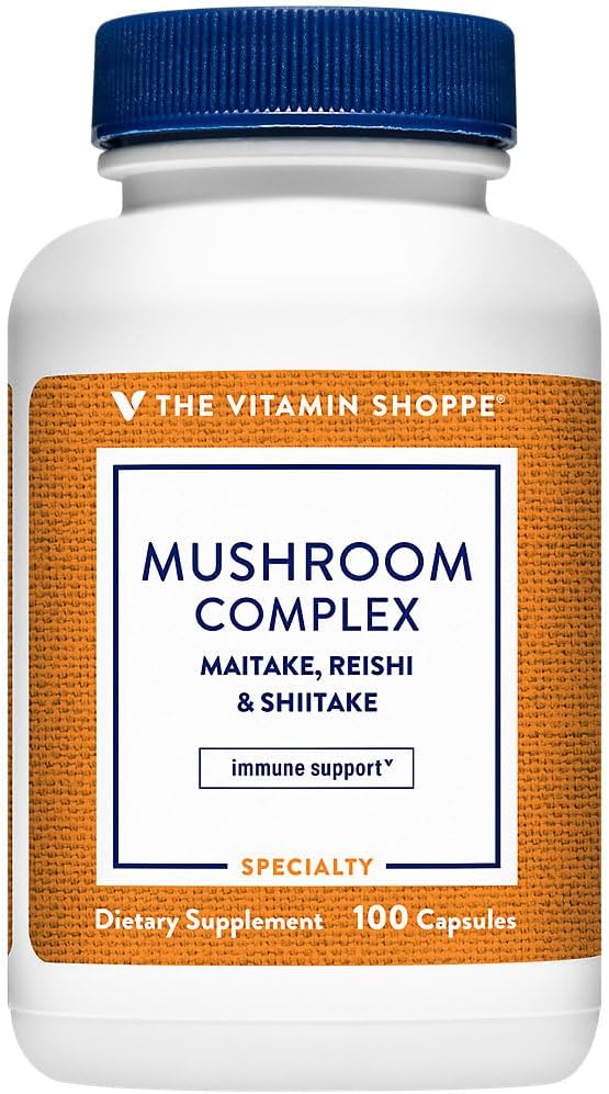 维他命商店蘑菇综合体(Matake、Reishi和Shiitake) 支持免疫系统和健康大脑的抗氧化剂(100卡普勒)