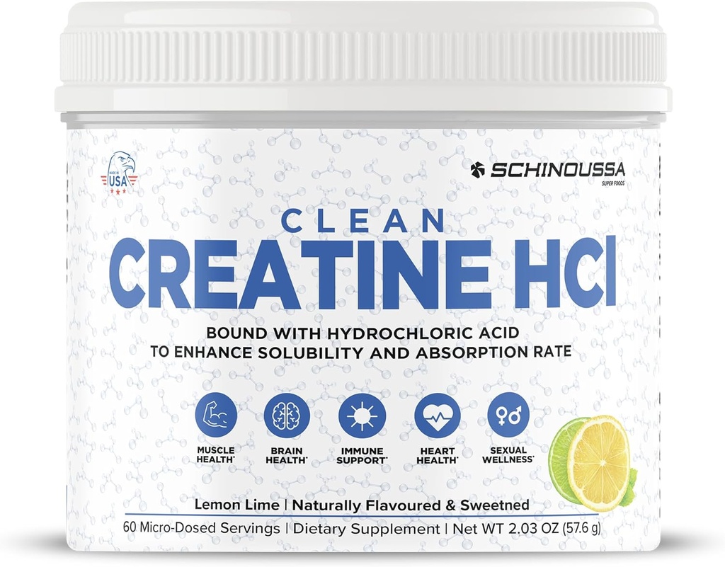 柠檬莱姆Creatine HCL 粉末 微剂量高吸附克丽坦 天然燃烧和甜化 释放兴奋剂 维加文,Gluten-free +++ 预/后工作补充 ++ 60 服务