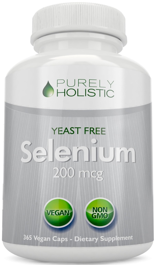 硒200mcg - 365 Vegan Capsules not Tablets - 纯和Yeast Free L-Selenomethionine用于改进吸收 - 甲状腺素、心脏和免疫系统支持 - 抗氧化剂追踪矿物 - 在美国制造