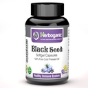 HERBOGANIC 冷压黑/种子油软胶囊-90个计数-与其他草药产品混合-支持整体健康湿度和豁免(黑种子)