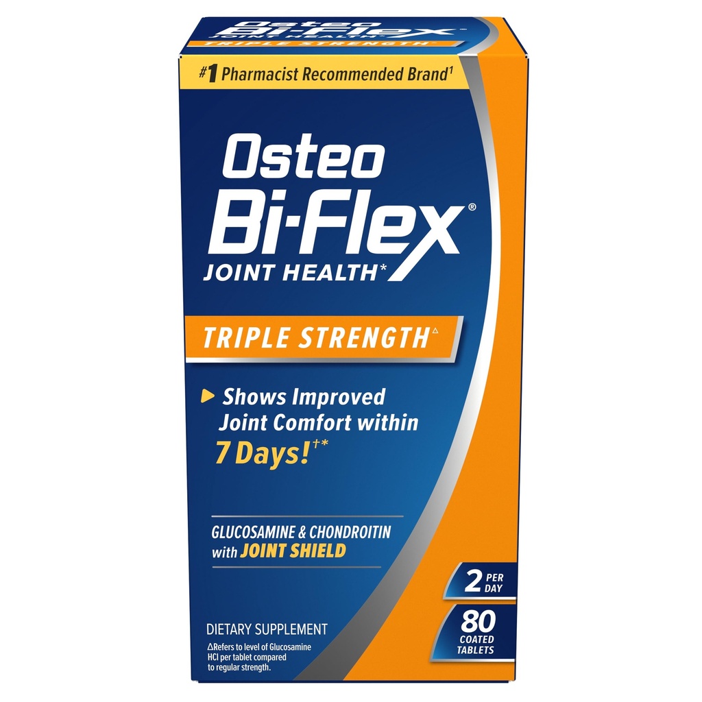 Osteo Bi-Flex 三重强度,Glucosamine Chondroitin 与维生素C 联合健康补充,合在一起的平板电脑,80个计数