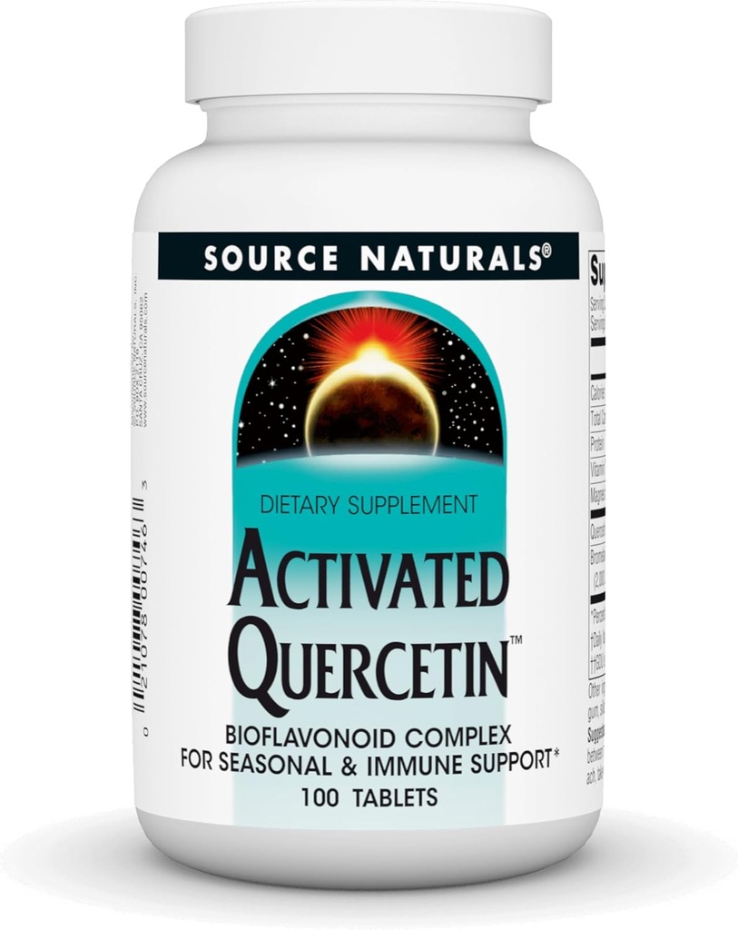 资料来源:自然活动 Quercetin - Plant-Derived Bioflavoid Complex - 季节性和免疫性防护 - 100块